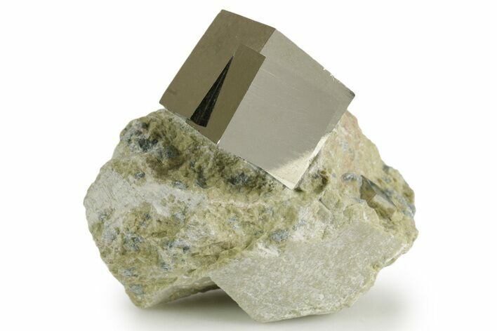 Two Natural Pyrite Cubes In Rock - Navajun, Spain #337881